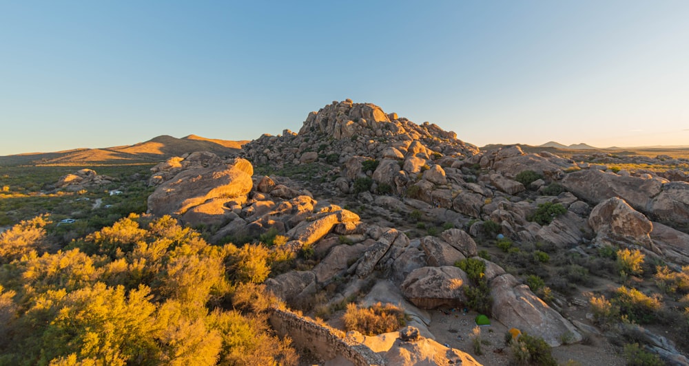 bird's eye photography of rock formation