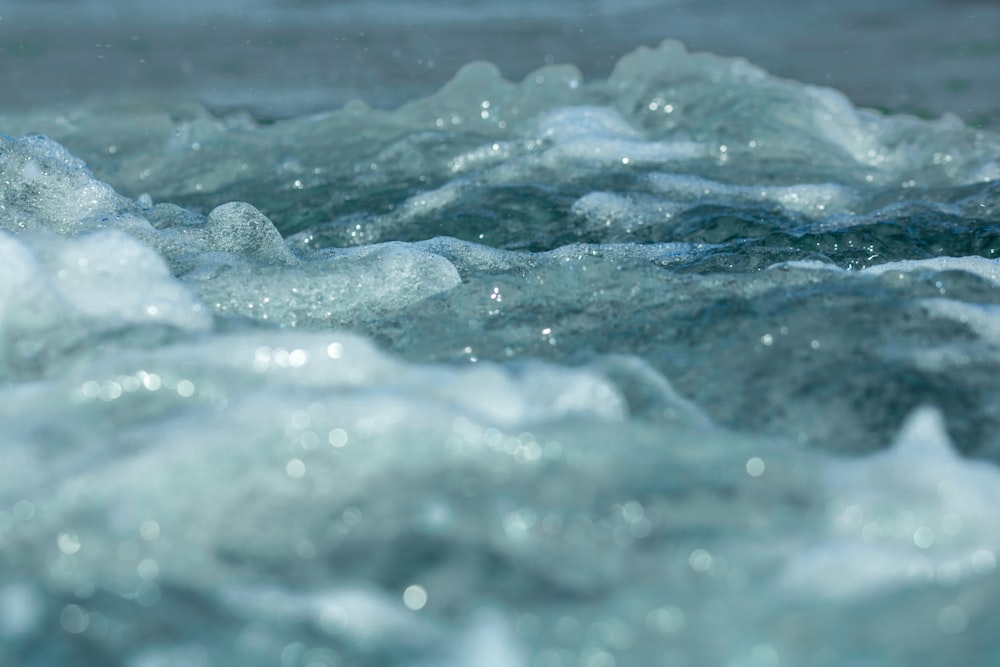 a close up of a wave in the ocean