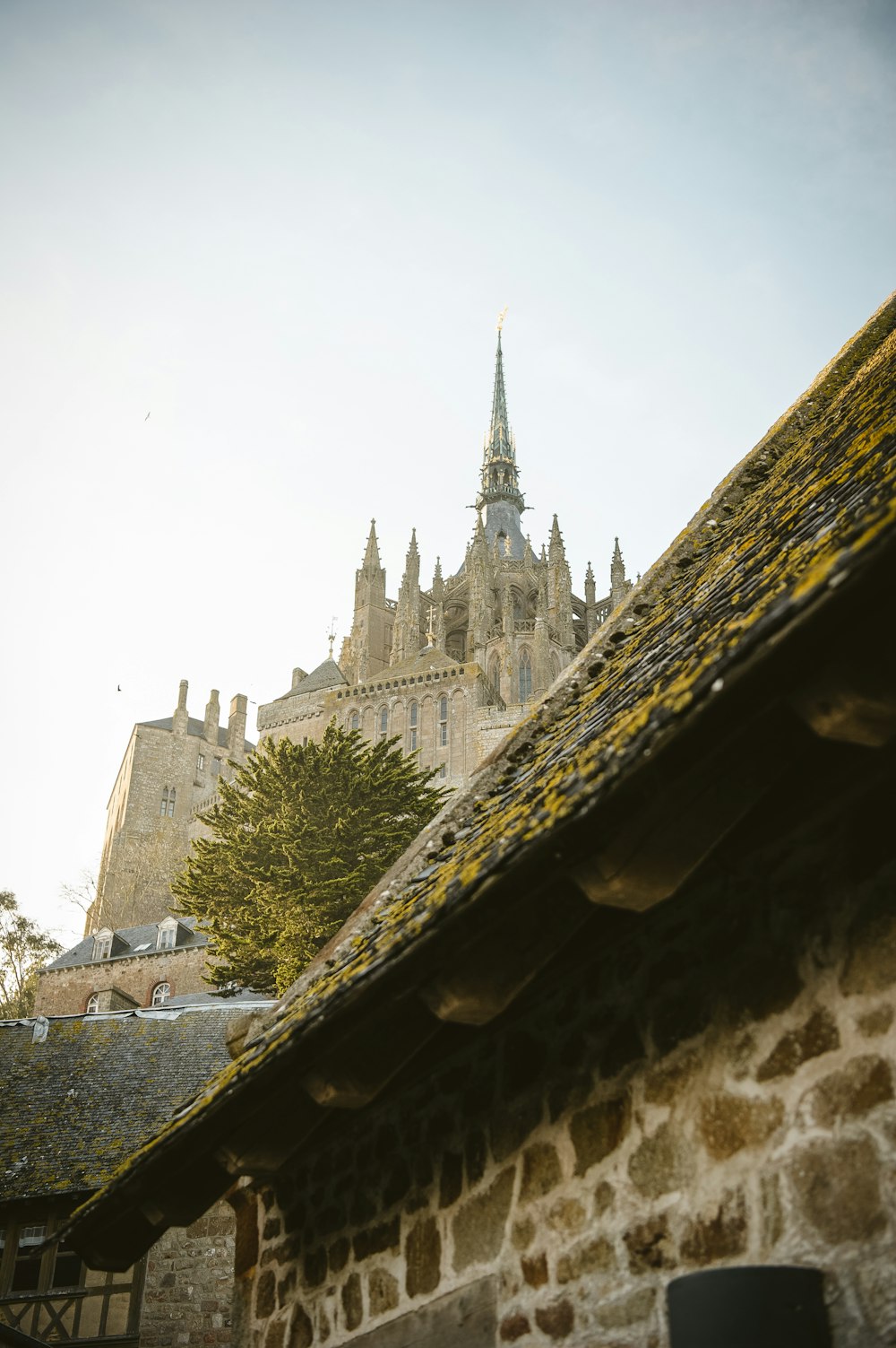 Architekturfotografie des braunen Mont-Saint-Michel bei Tag