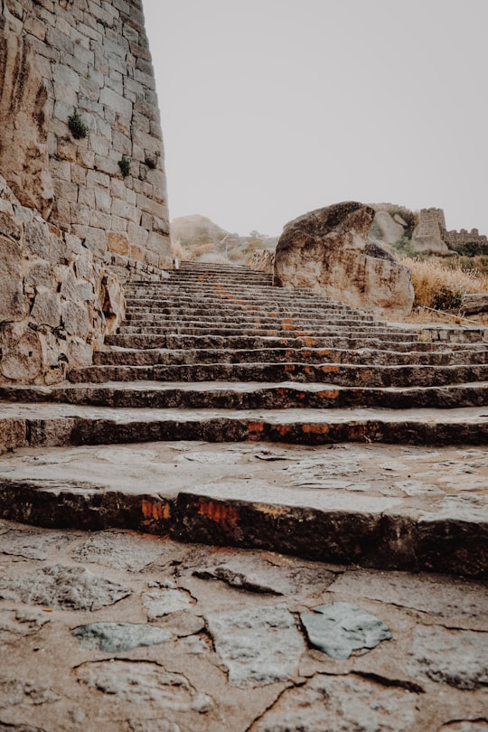 brown rocky stairs during day in Hyderabad India