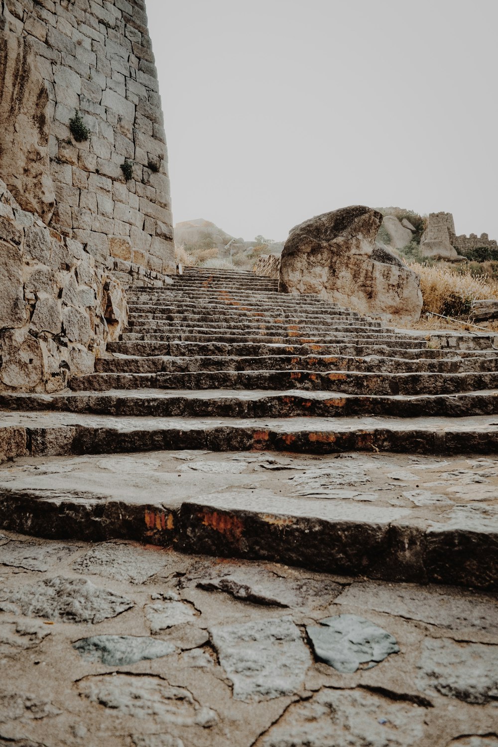 brown rocky stairs during day