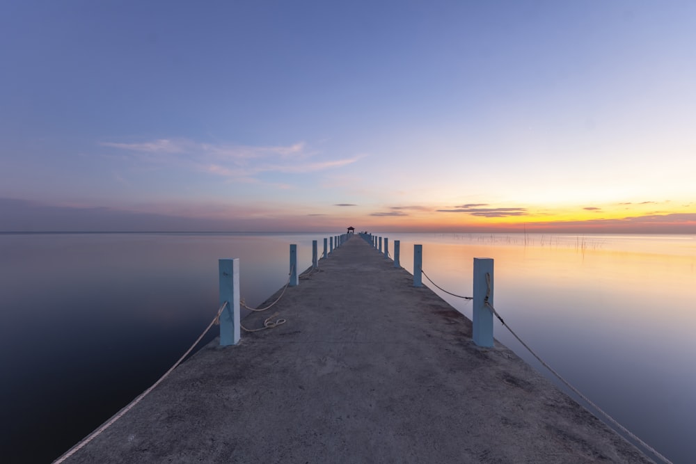 concrete dock on sea