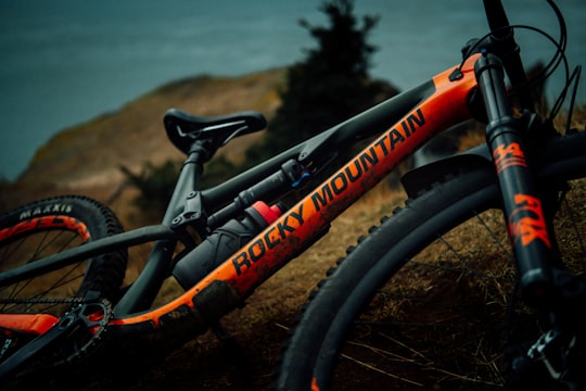 black and red Rocky Mountain hardtail bike during daytime in Cape Split Canada