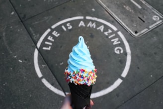 person holding ice cream