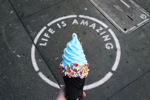 person holding ice cream