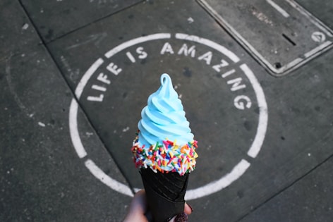 person holding ice cream