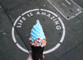 person holding ice cream