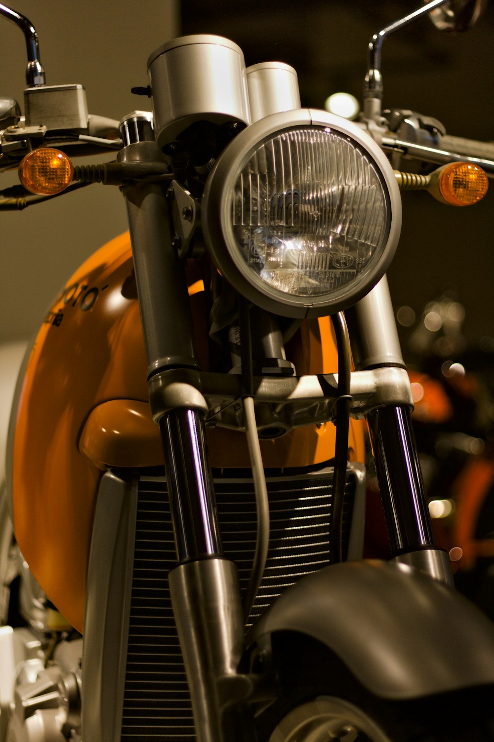 orange motorcycke