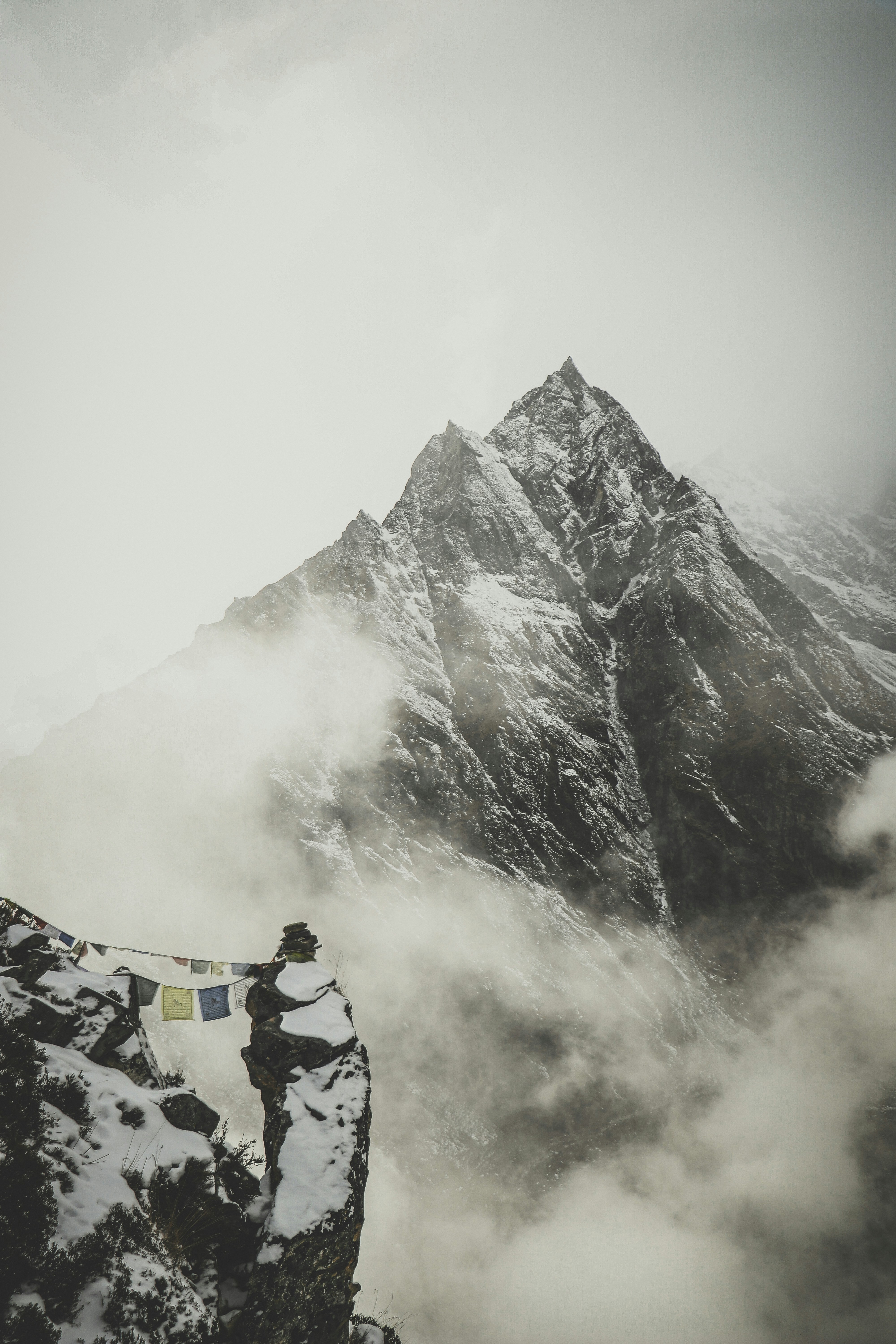 photo of a snow capped mountain