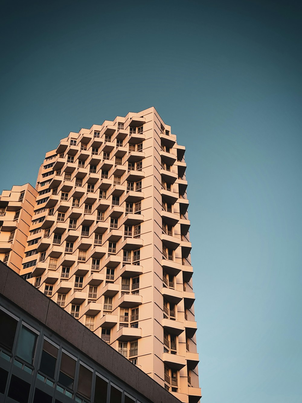 a very tall building with lots of windows