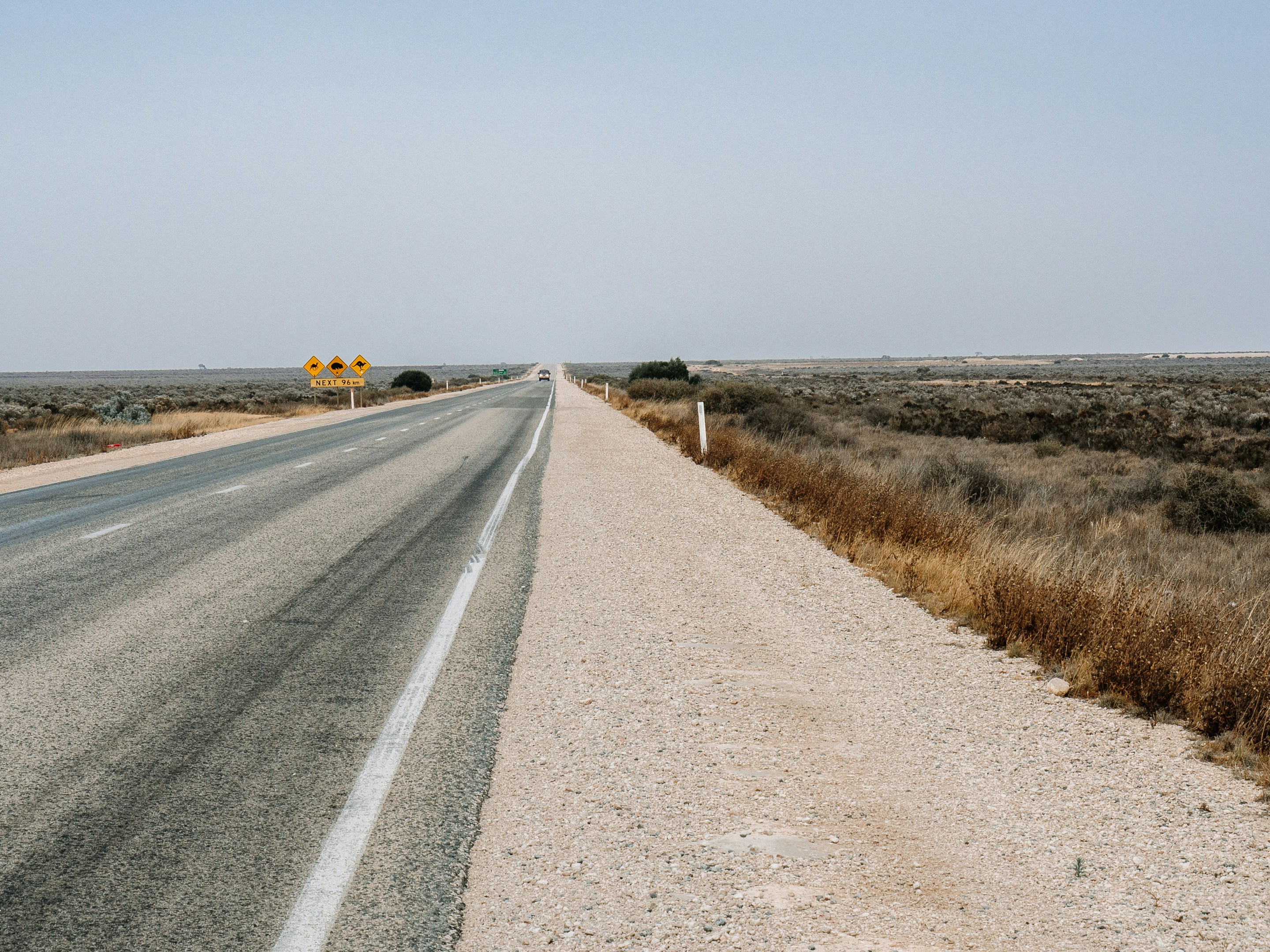Eyre Highway, Nullarbor Plain, South Australia near the proposed Western Green Energy Hub.