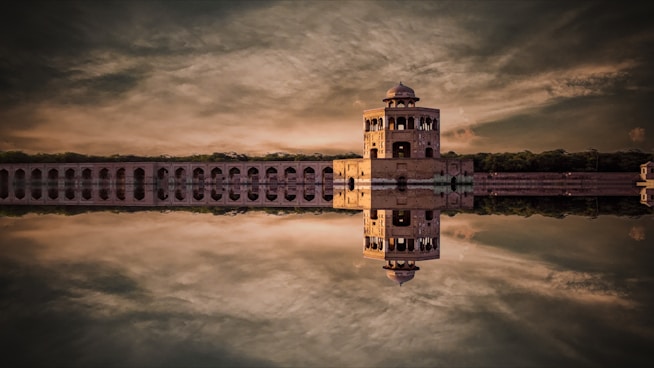 palace with water reflection