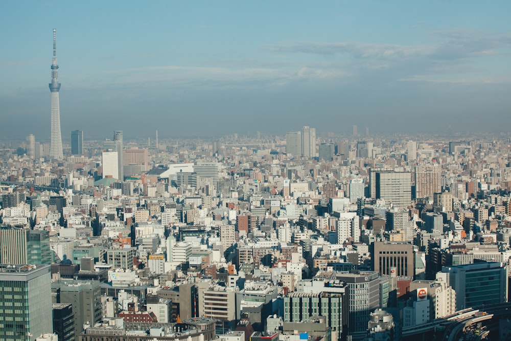 aerial photography of city high rise buildings