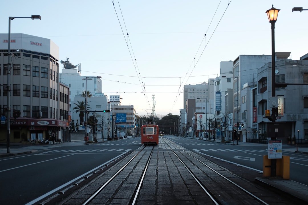tram at the street under clear sky