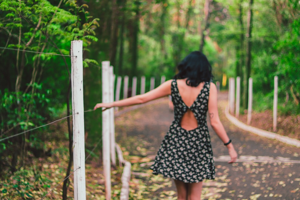 woman on road