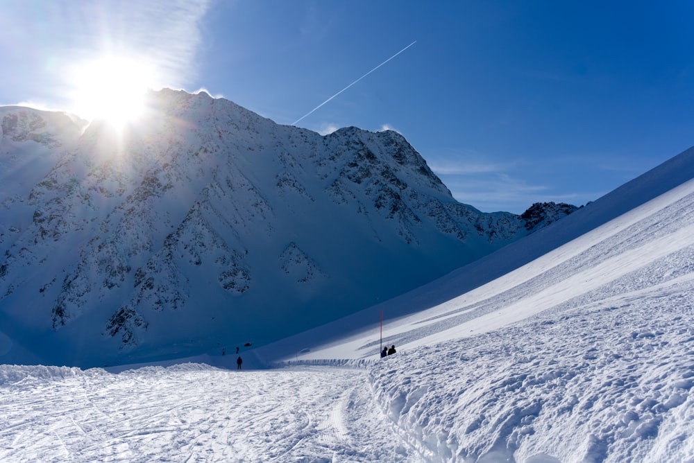 person walking on hill