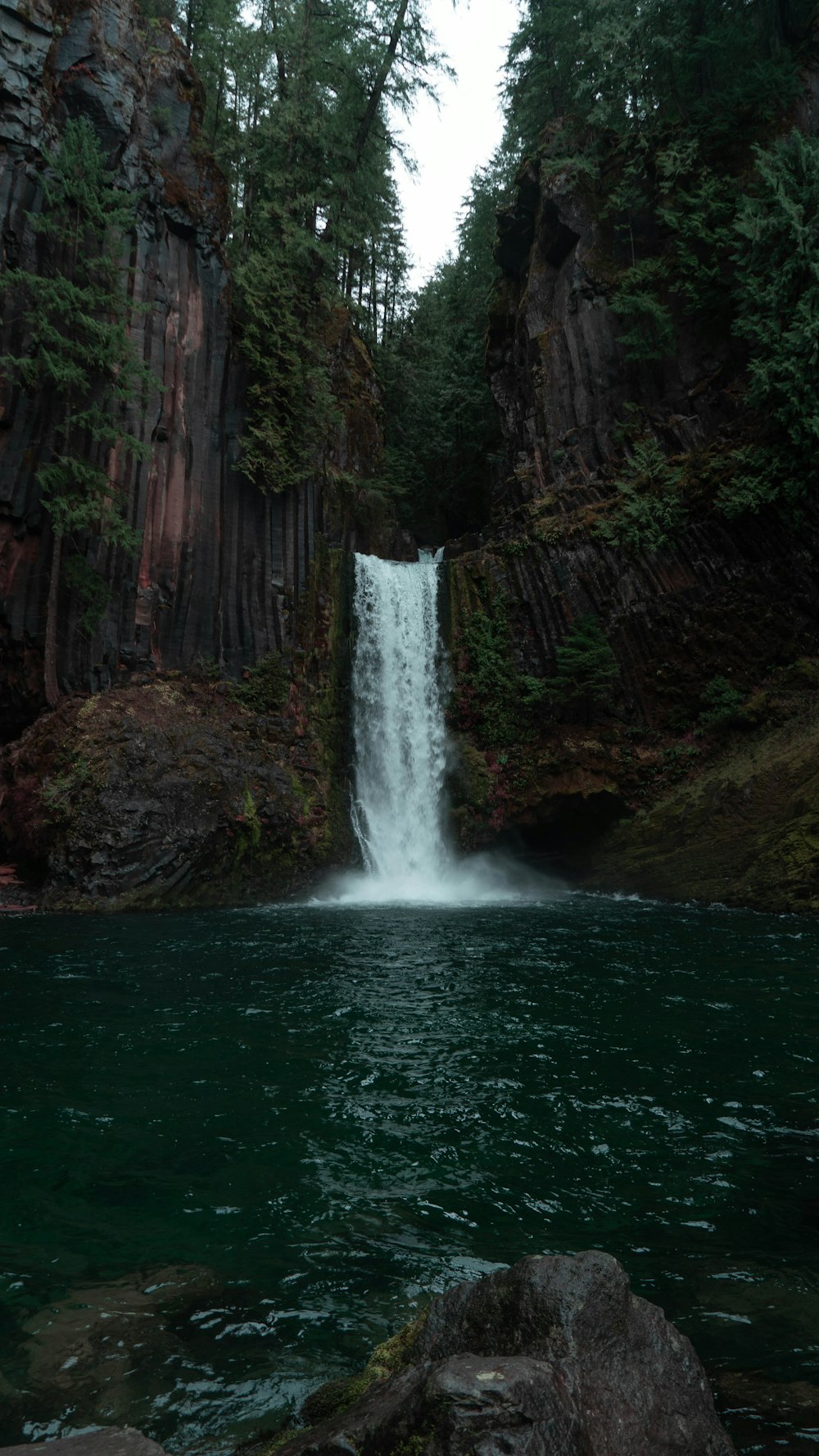 time lapse photography of waterfall