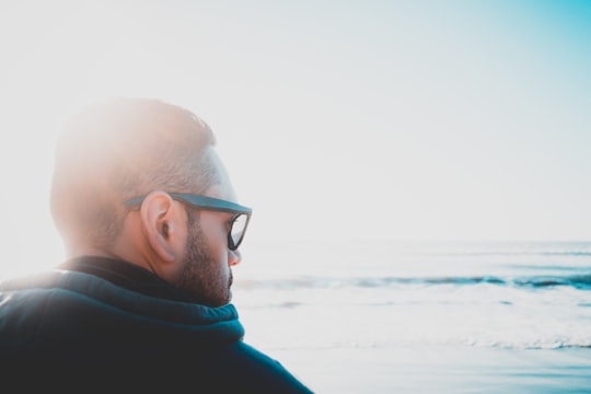 man at beach in Mehuin Chile