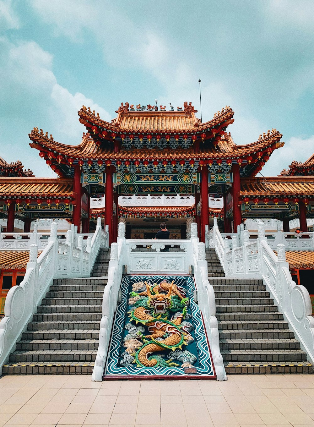 red and white temple