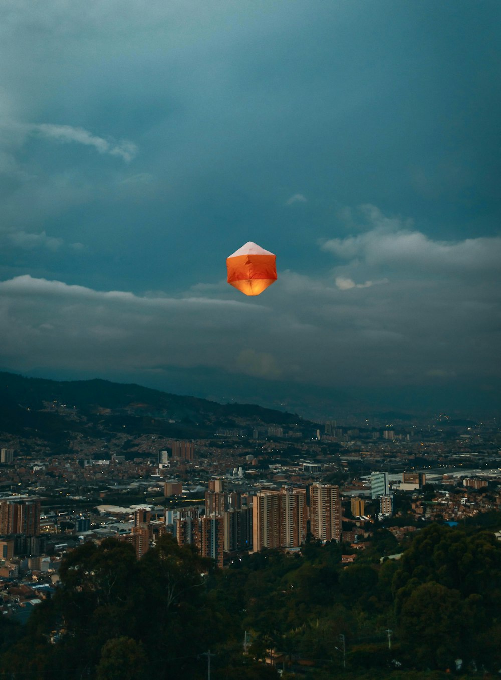 orange sky lantern