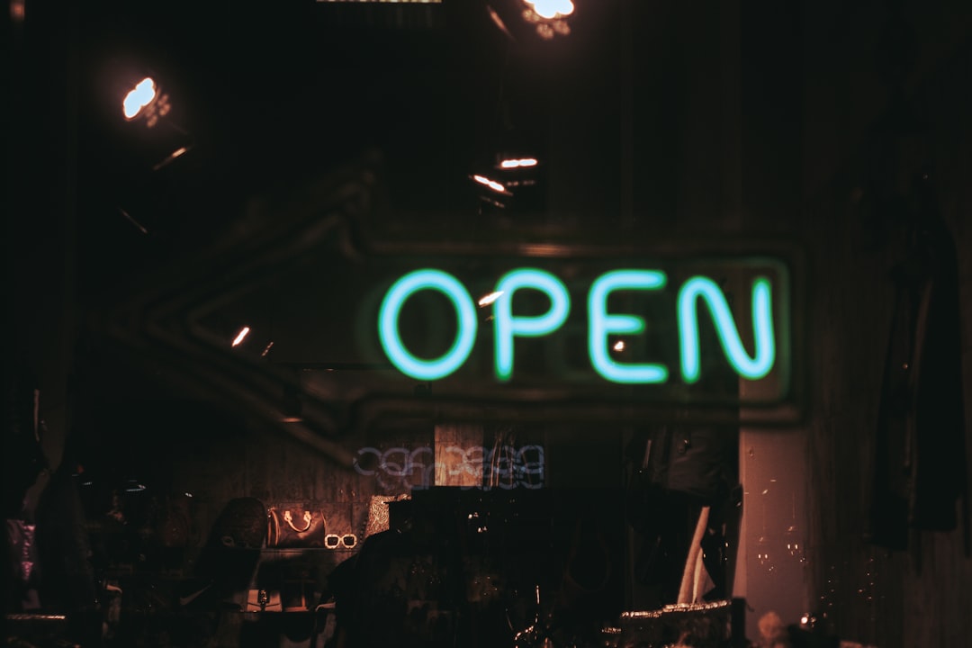 open neon sign