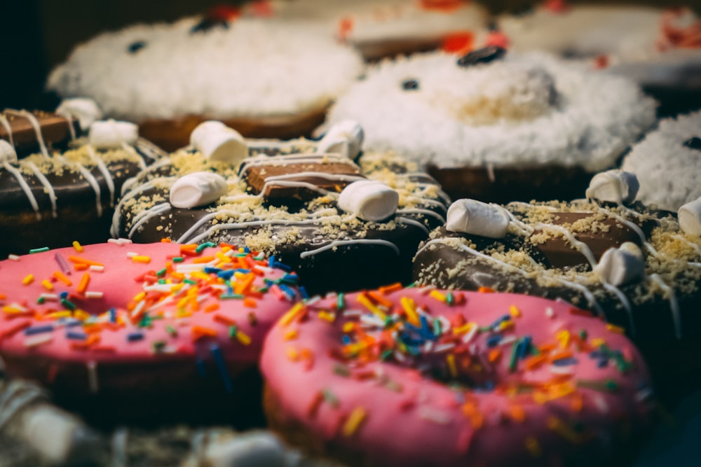 variety flavored doughnuts