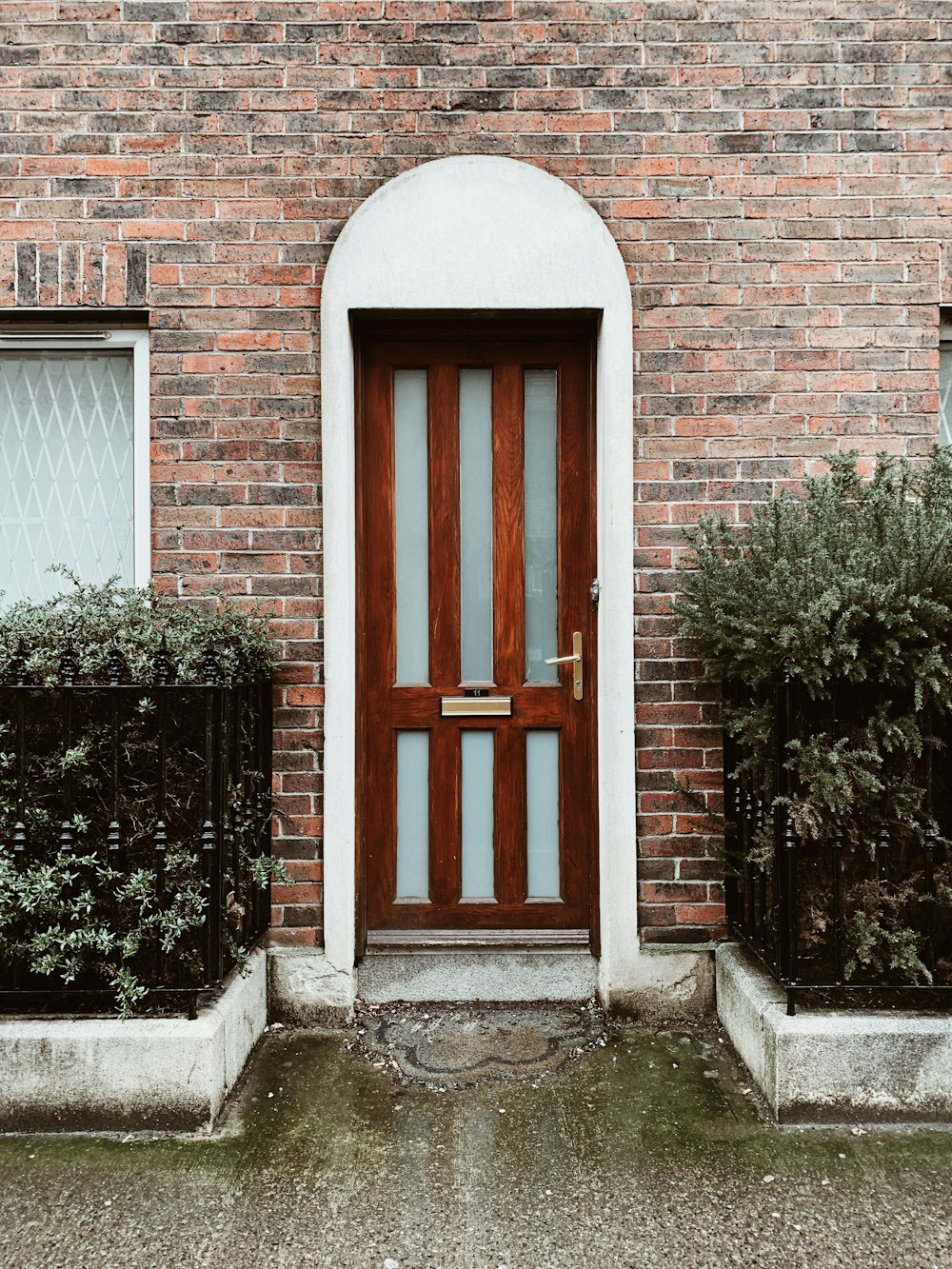 closed brown wooden door