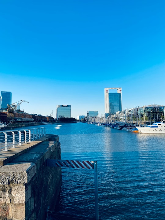 body of water between buildings under blue sky in Museum ship corvette A.R.A. "Uruguay" Argentina