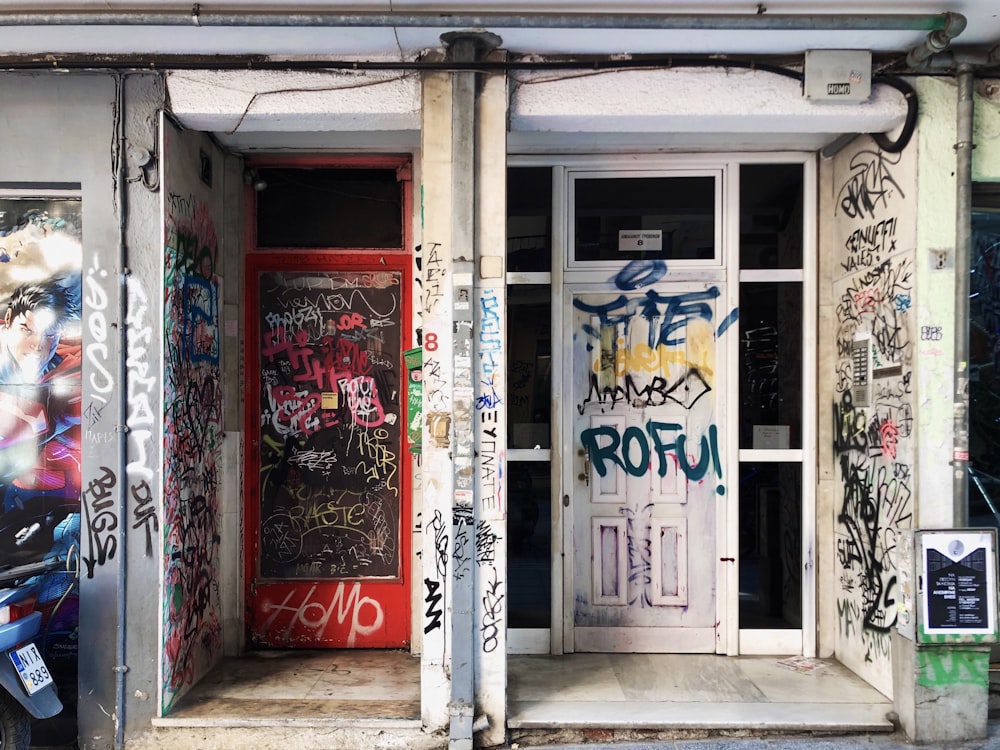 closed white wooden door