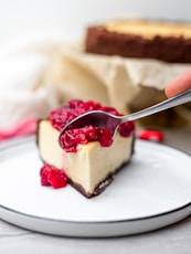 cheesecake with pink toppings
