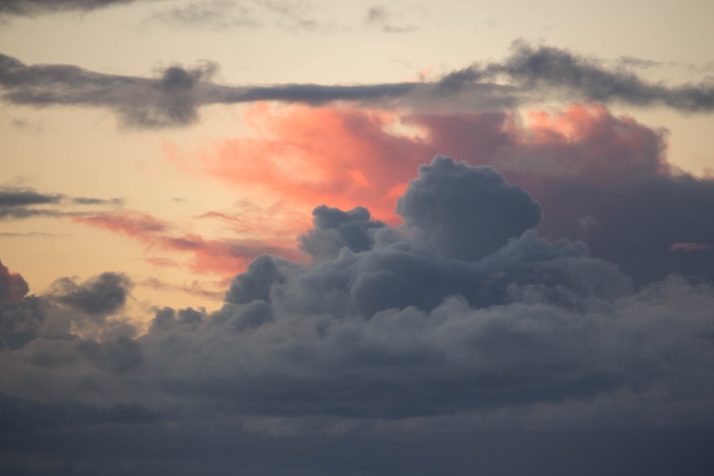 ゴールデンアワーの空に浮かぶ積雲