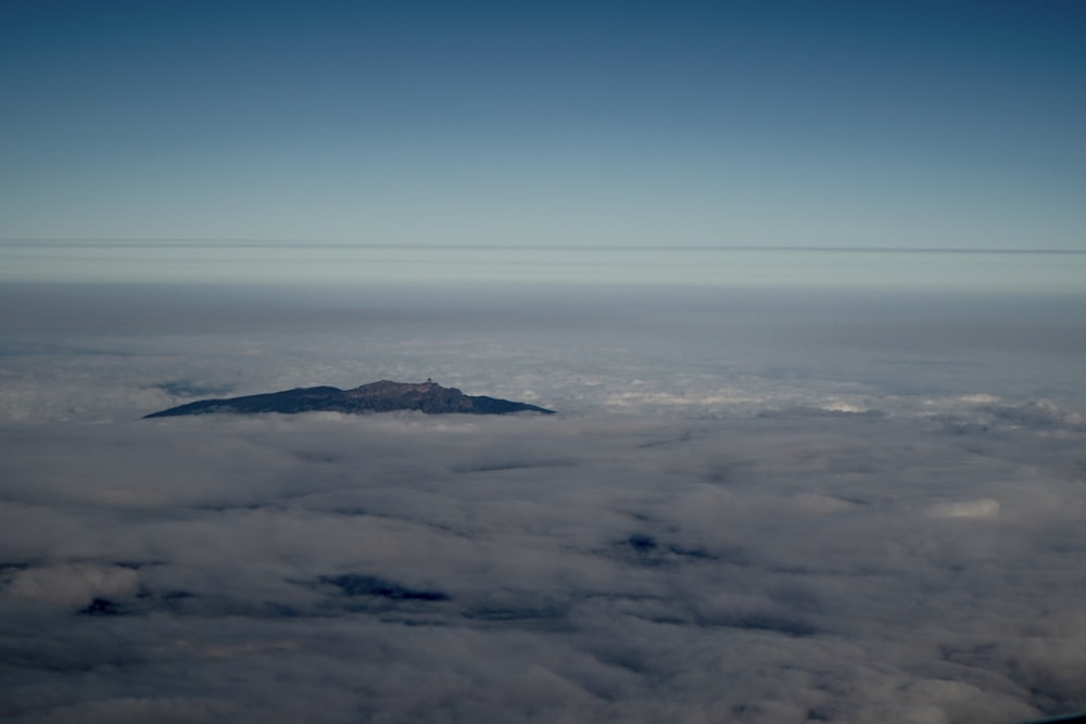 mountain covered with clouds