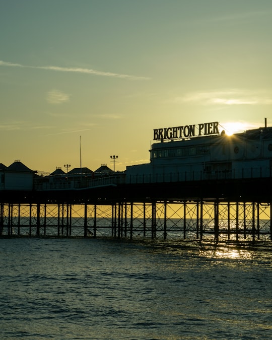 Brighton Pier at sunrise in Brighton Palace Pier United Kingdom