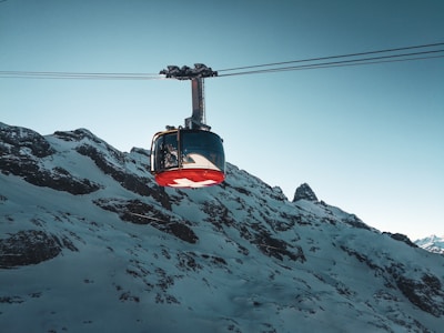 black and red cable car