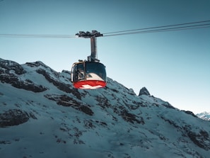 black and red cable car
