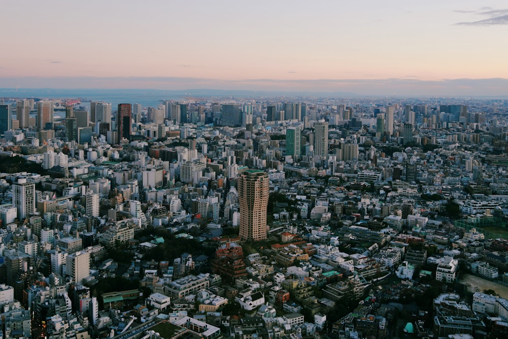 aerial photo of buildings