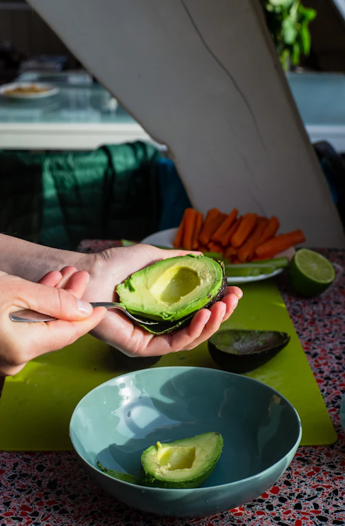 Bowl of fresh avocados