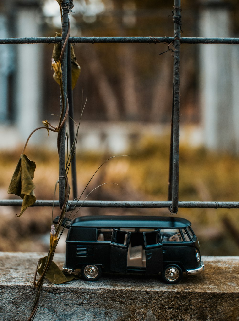 black vintage van scale model