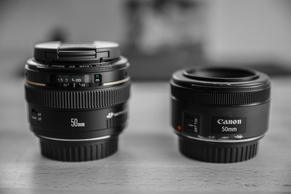 two camera lenses