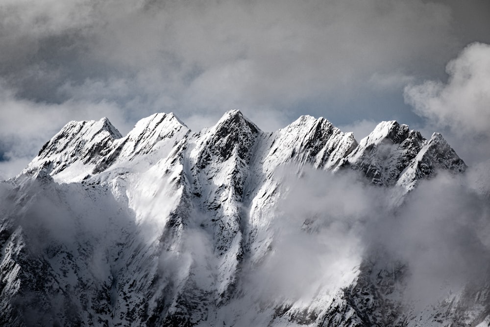 snow covered mountains