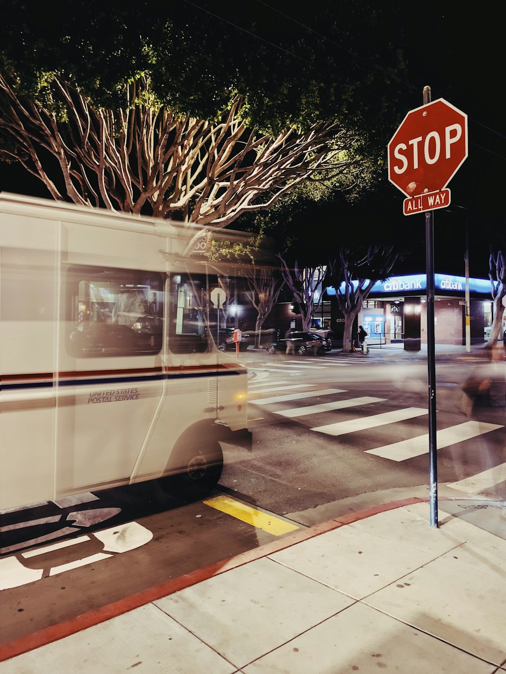 bus near stop sign
