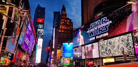 low-angle photography of New York city during nighttime