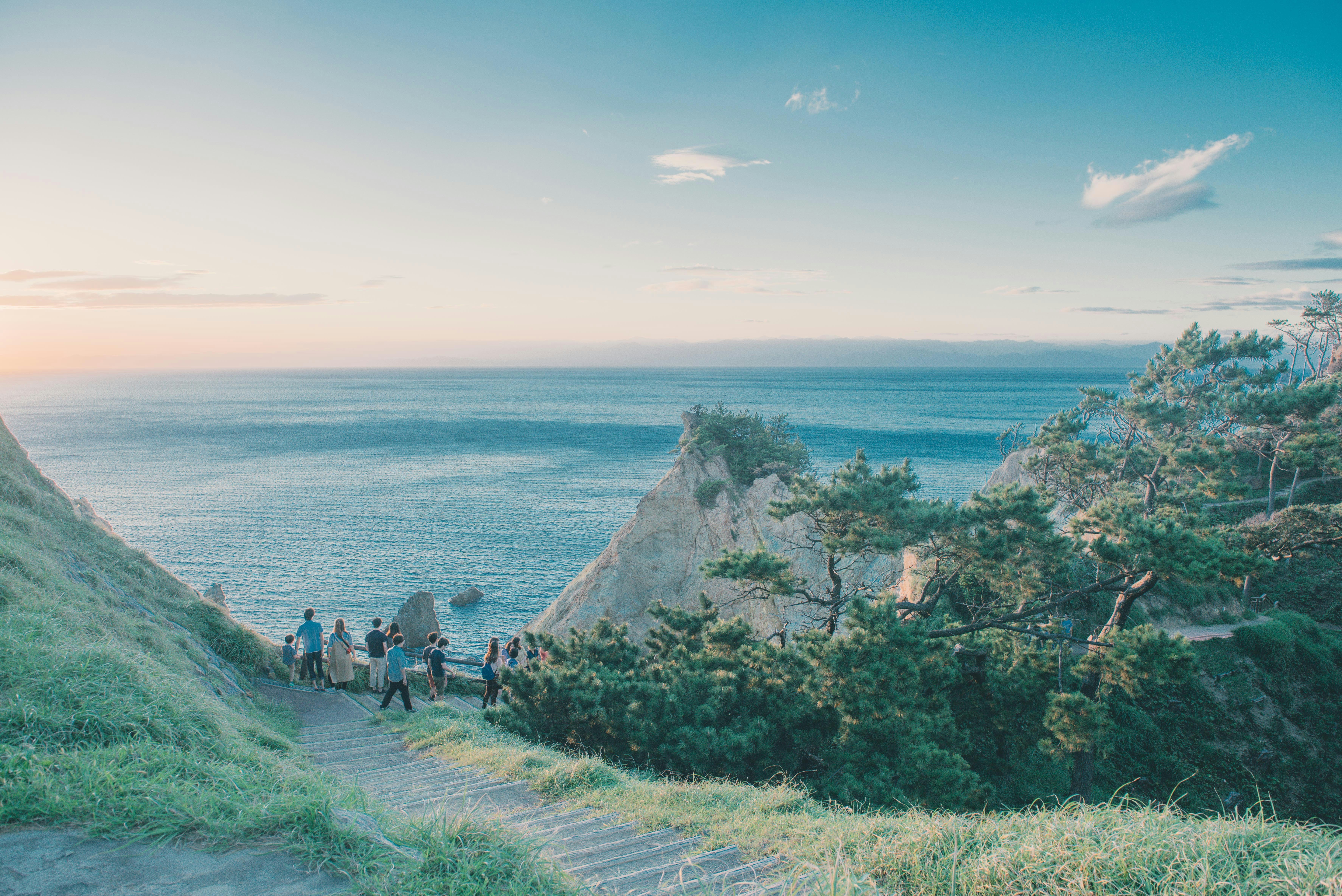 people on island during day