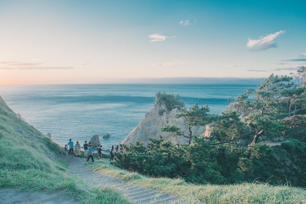 people on island during day