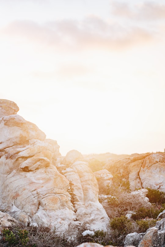 landscape photography of cliff under white sky in L'Agulhas South Africa