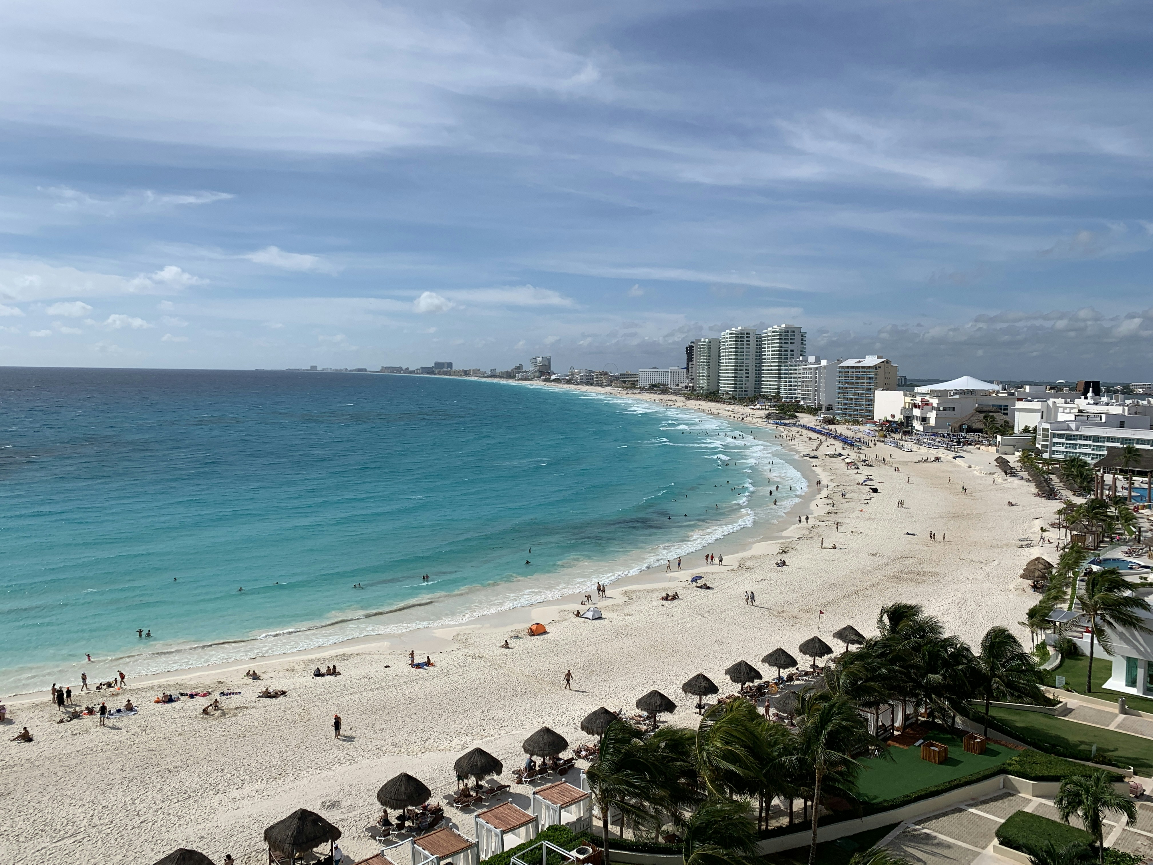People enjoying beach activities