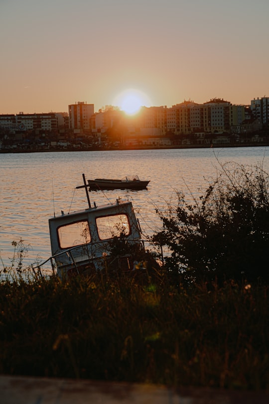 boat near river in Seixal Portugal