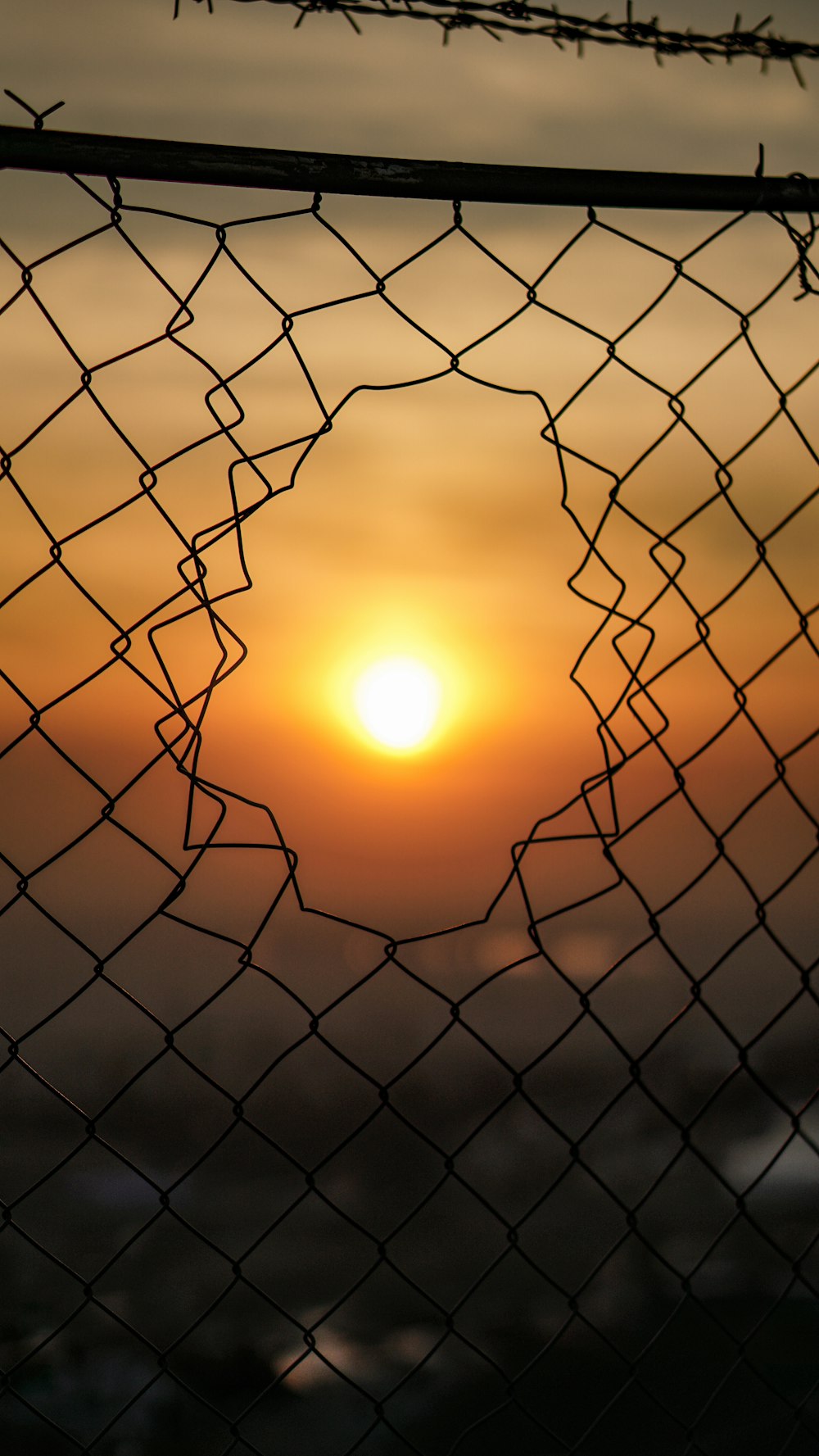 hole in chain link fence