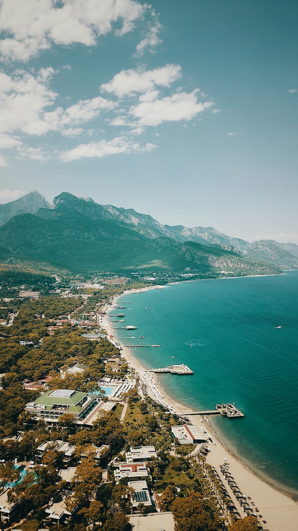 aerial photography of building near sea during daytime