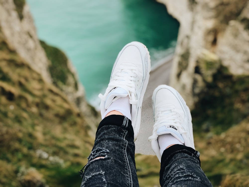 white low-top sneakers